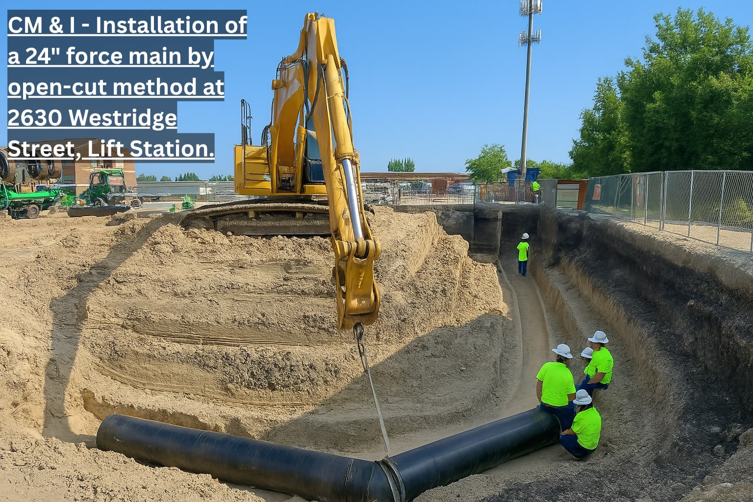 CM & I - Installation of a 24 force main by open-cut method at 2630 Westridge Street, Lift Station (2)